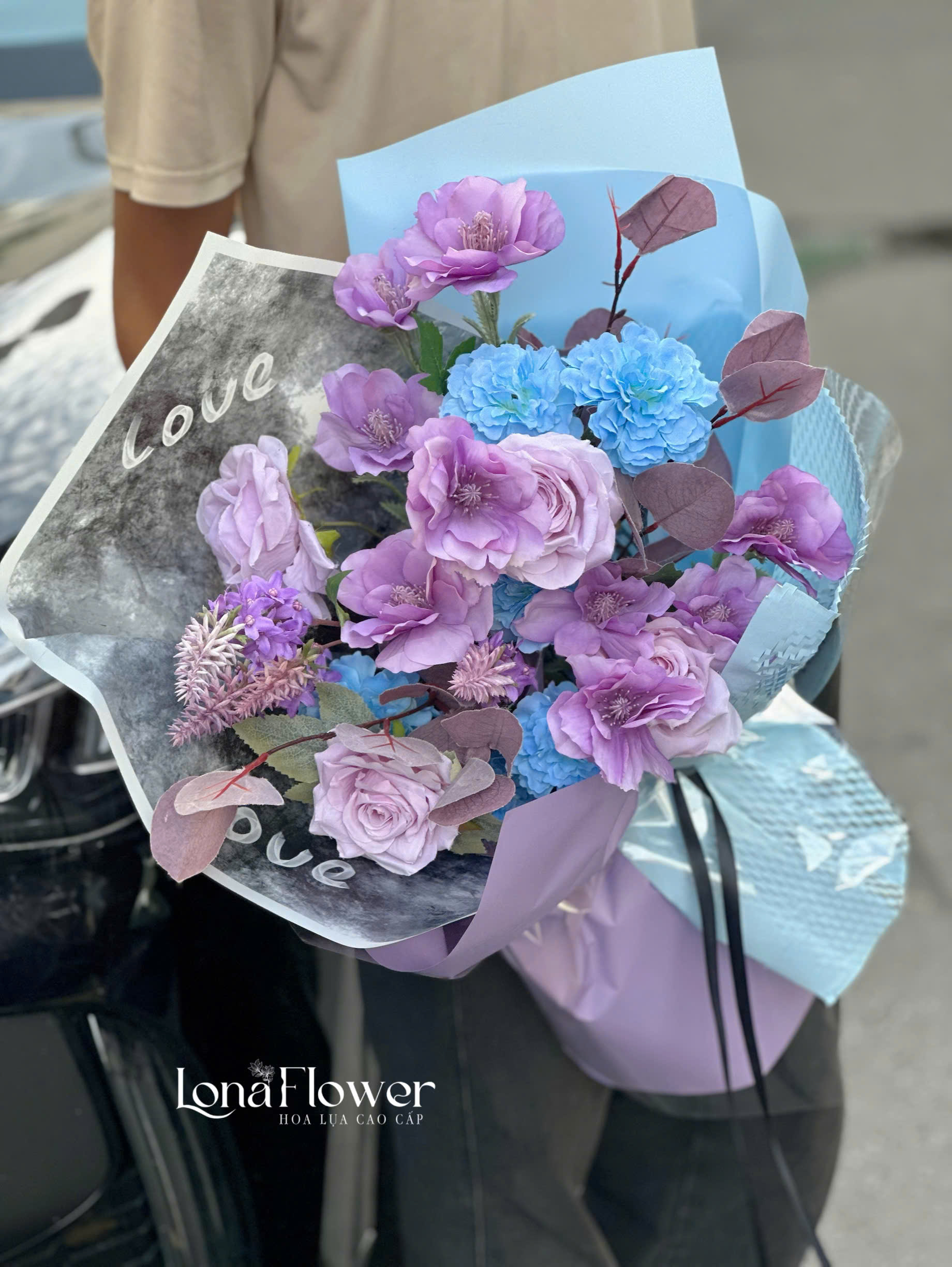 Bó Hoa Lụa "Sắc Tím Mộng Mơ" ✨ - Món Quà Bền Đẹp Vĩnh Cửu