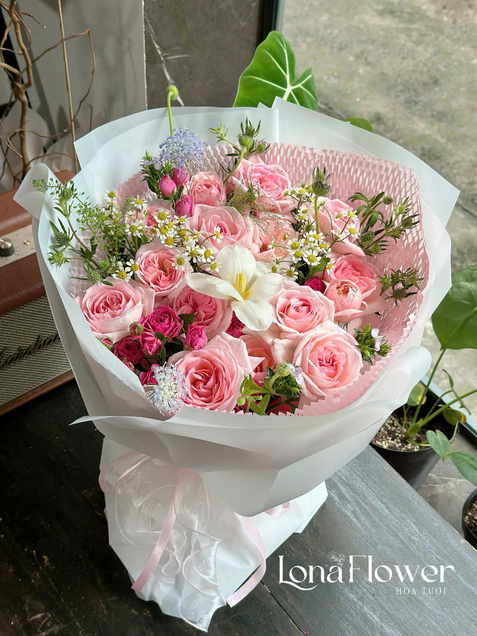 Bó Hoa "Giai Điệu Tình Yêu" 💖 - Hồng Pastel & Tulip 