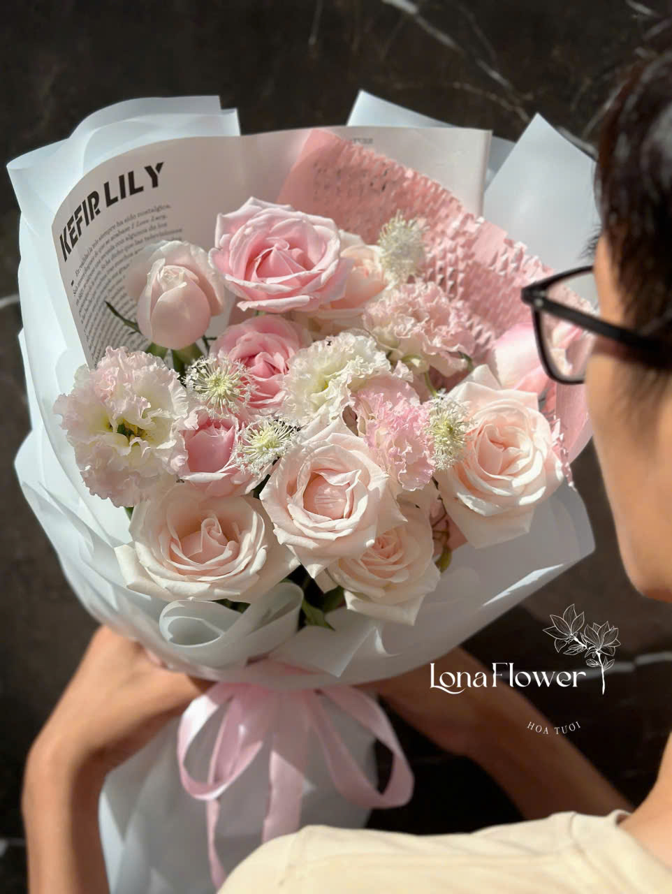 Bó Hoa Hồng Pastel "Nàng Thơ Tinh Khôi" Dịu Dàng & Lãng Mạn 🌸💖