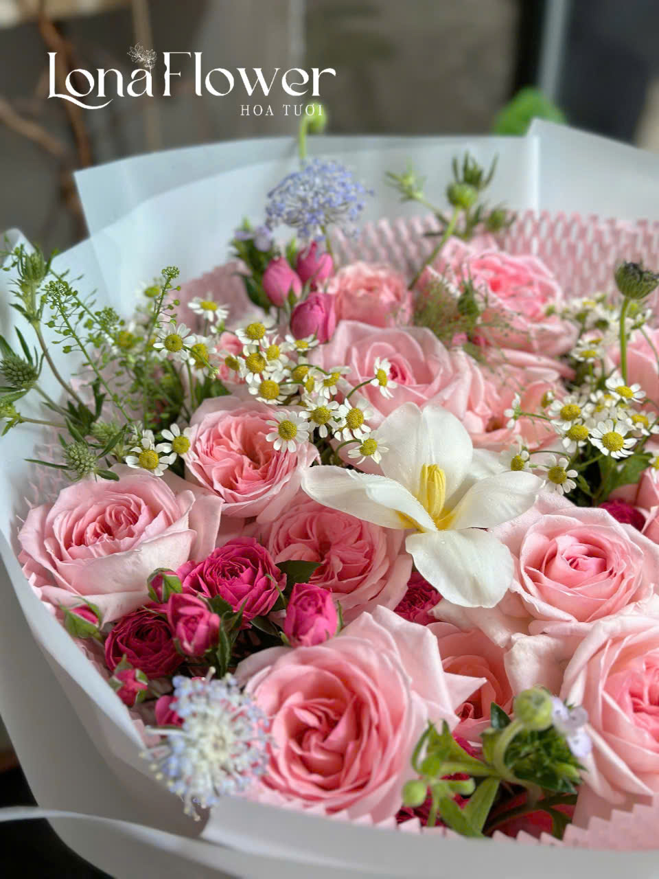 Bó Hoa "Giai Điệu Tình Yêu" 💖 - Hồng Pastel & Tulip 
