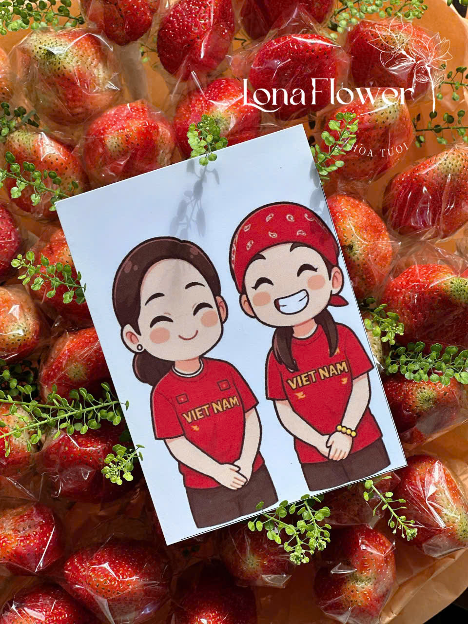 Bó Hoa Dâu Tây "Ngọt Ngào Tình Yêu" 🍓 - Quà Tặng Độc Đáo & Tươi Mát