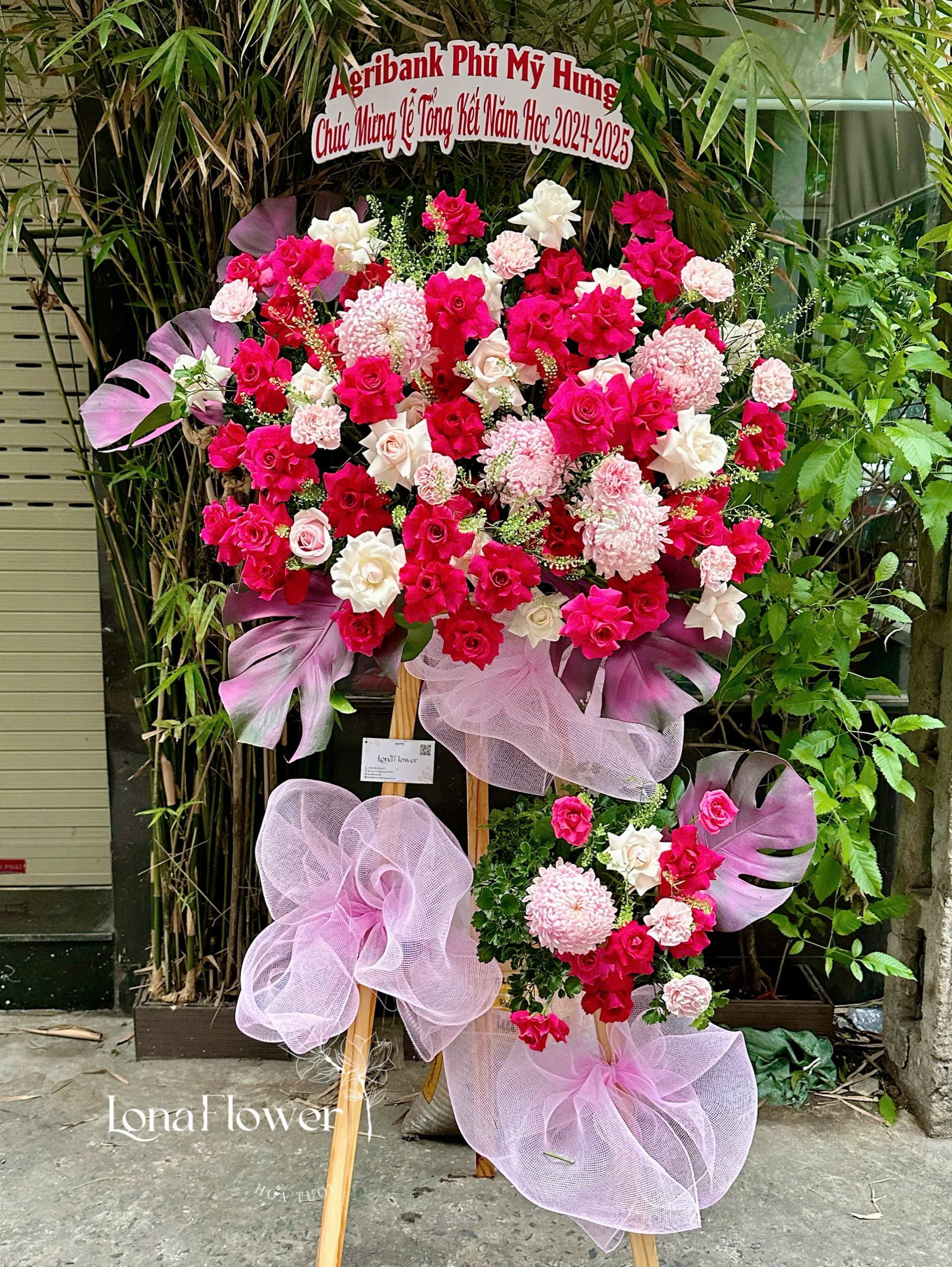 Kệ Hoa "Khởi Sắc Thịnh Vượng" Hồng Pinkploy & Cúc Mẫu Đơn 💐🎉