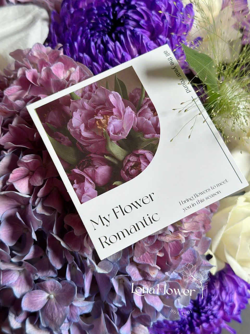 Box Hoa Cẩm Tú Cầu, Cúc Mẫu Đơn & Lan Hồ Điệp Độc Đáo 💜🌸✨