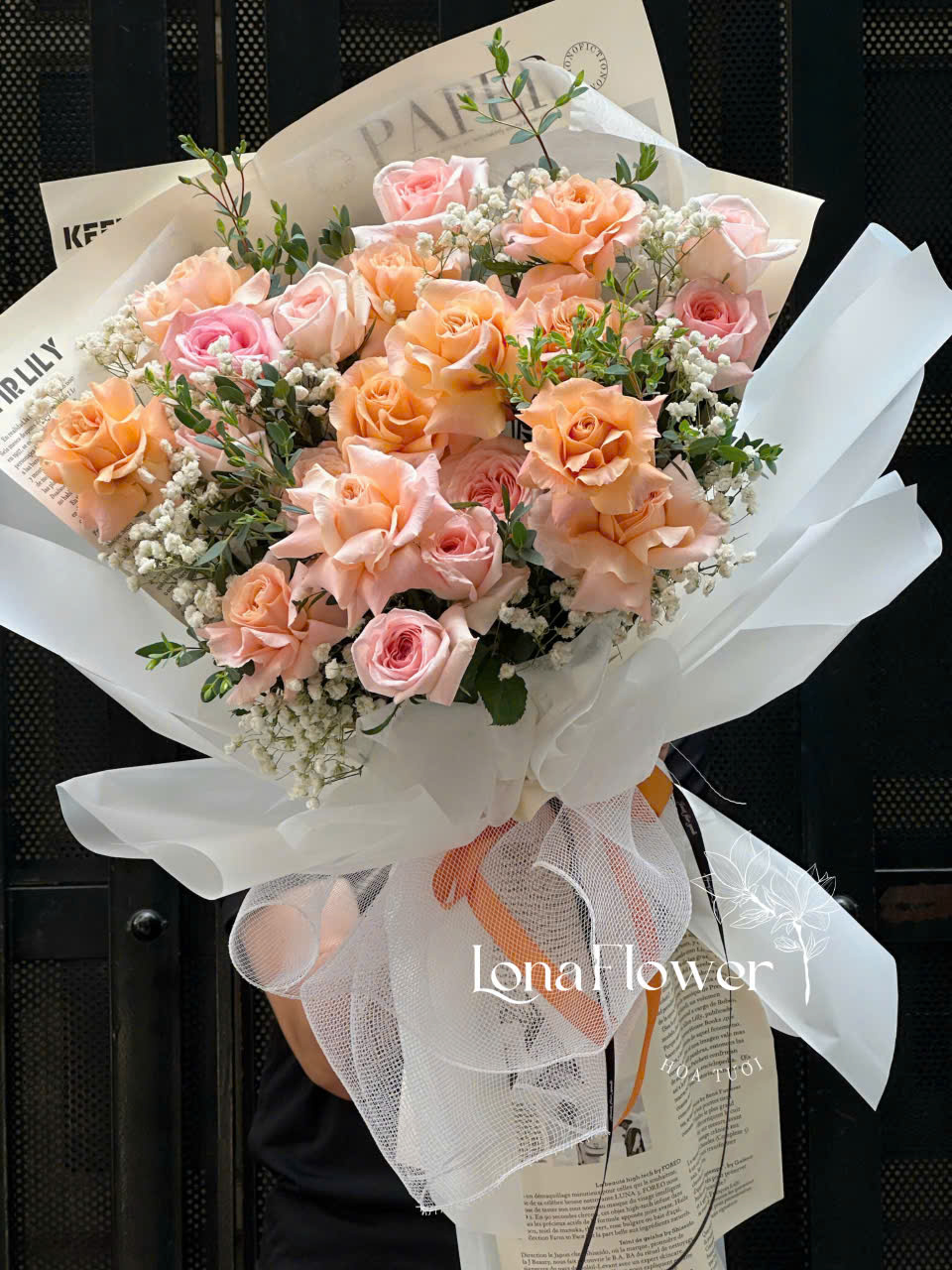 Bó Hoa Hồng Shimmer Lẫn Cánh - Vẻ Đẹp Lấp Lánh & Quyến Rũ 💖✨