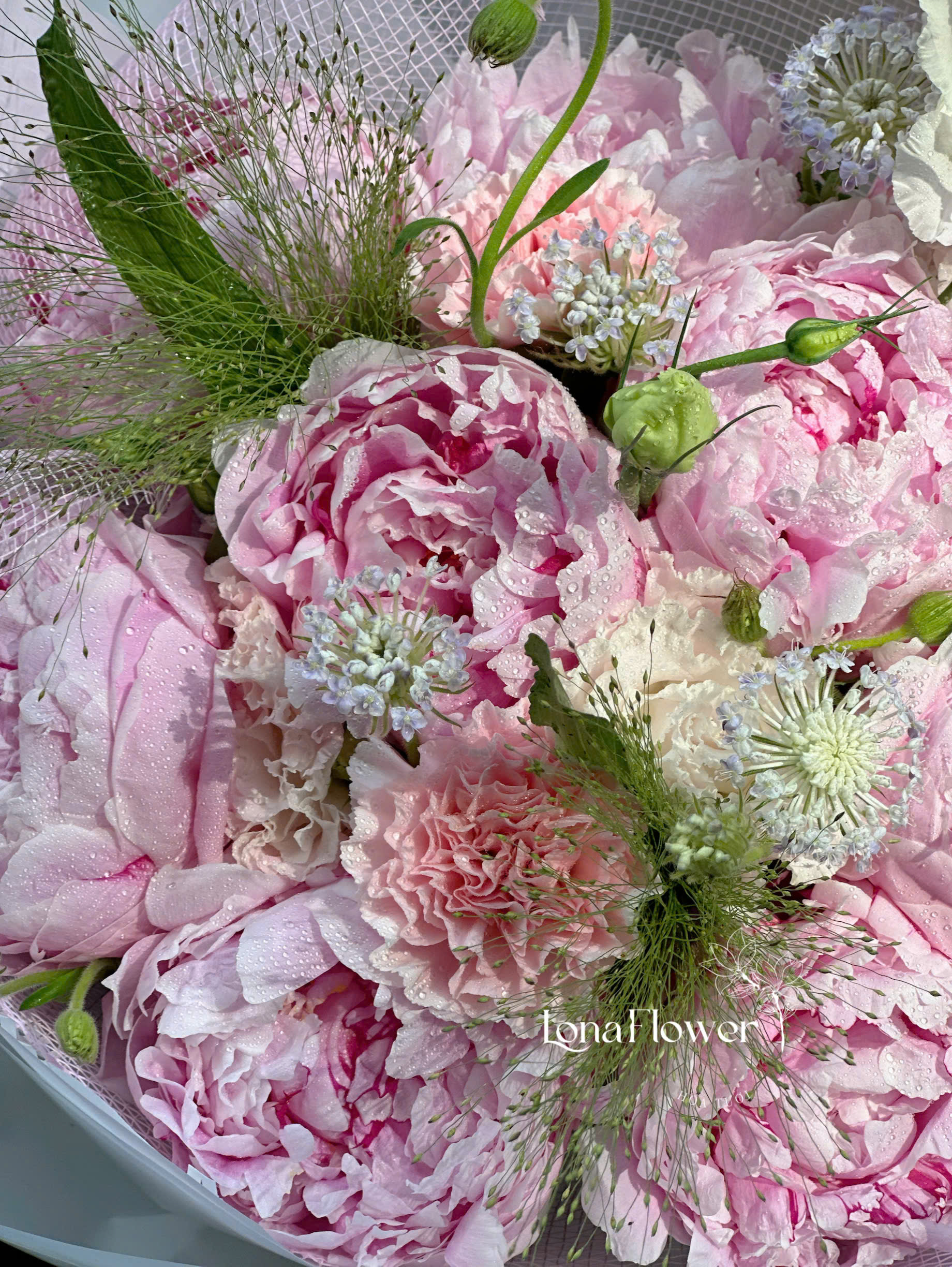 BH-201 Bó Peony Tone Hồng