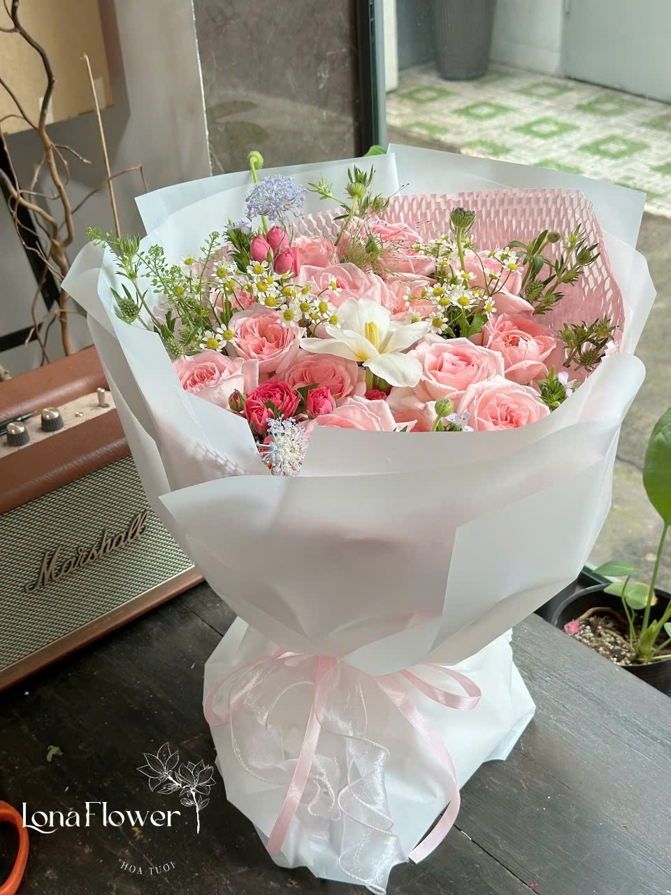 Bó Hoa "Giai Điệu Tình Yêu" 💖 - Hồng Pastel & Tulip 