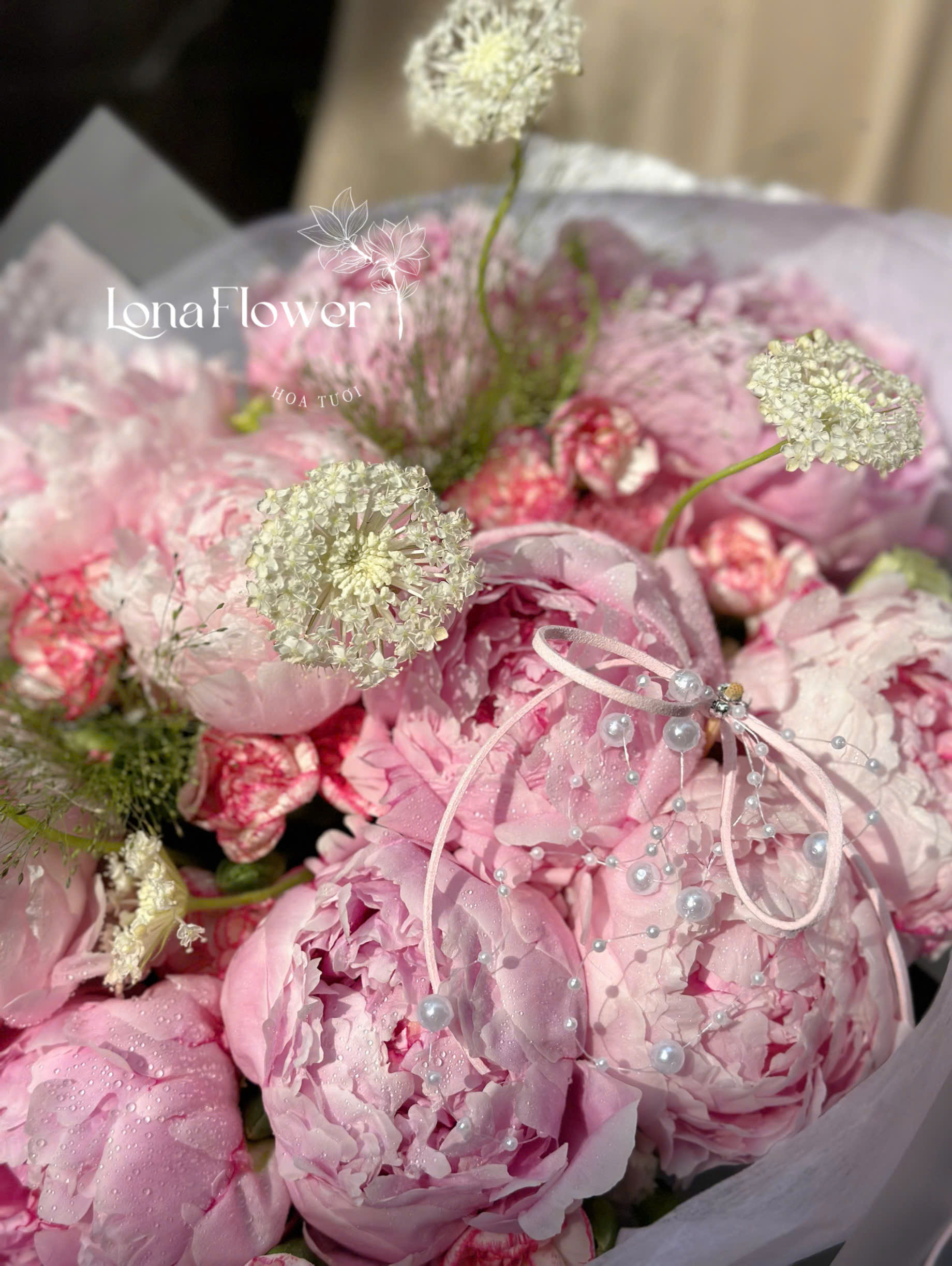 BH-199 Bó Peony Tone Hồng Pastel