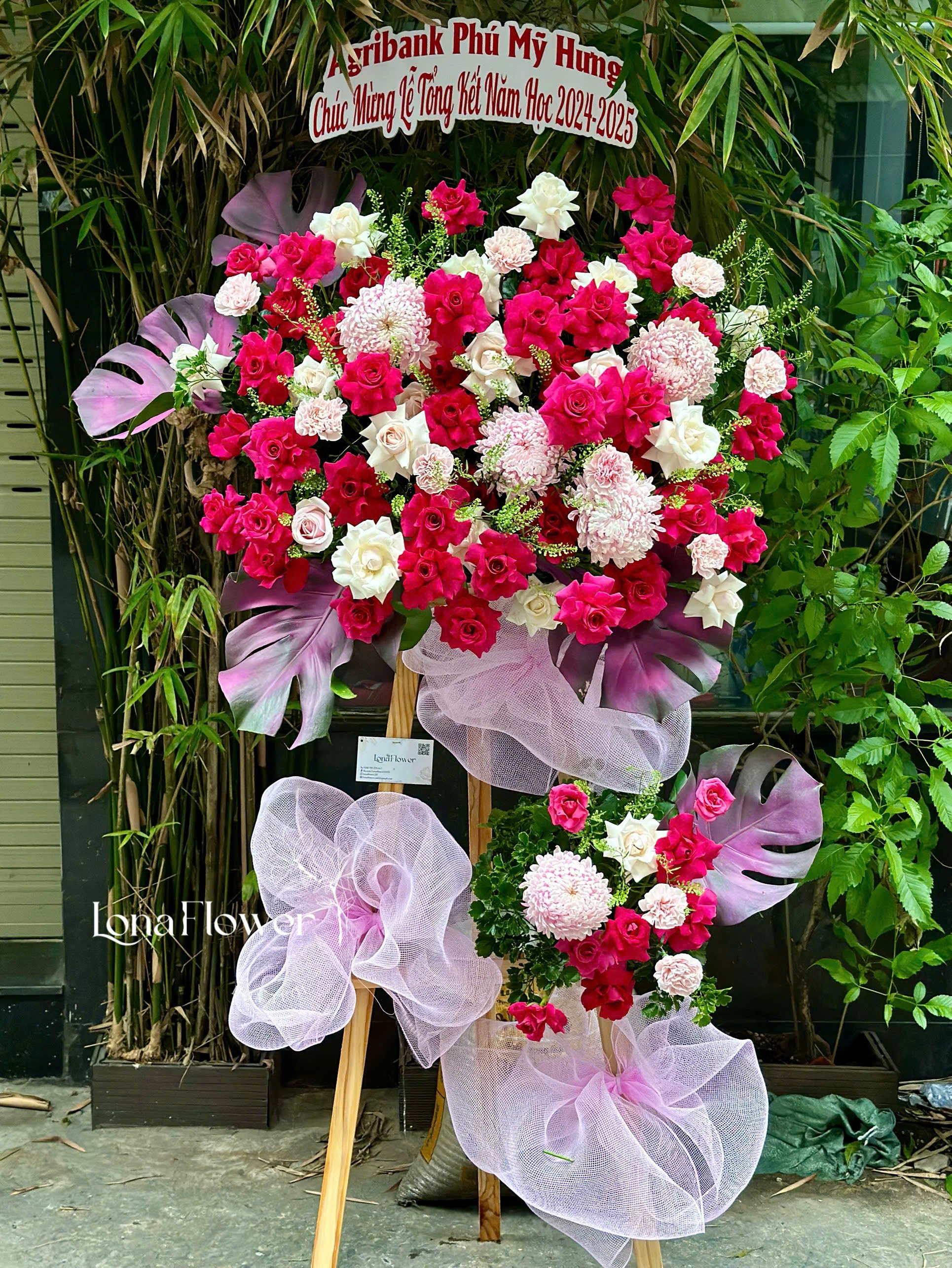 Kệ Hoa "Khởi Sắc Thịnh Vượng" Hồng Pinkploy & Cúc Mẫu Đơn 💐🎉