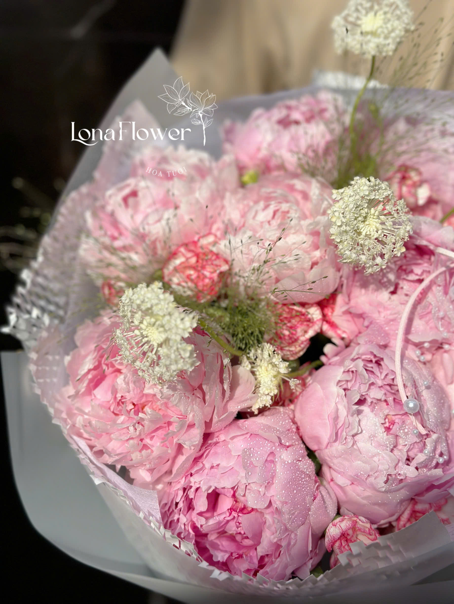 BH-199 Bó Peony Tone Hồng Pastel