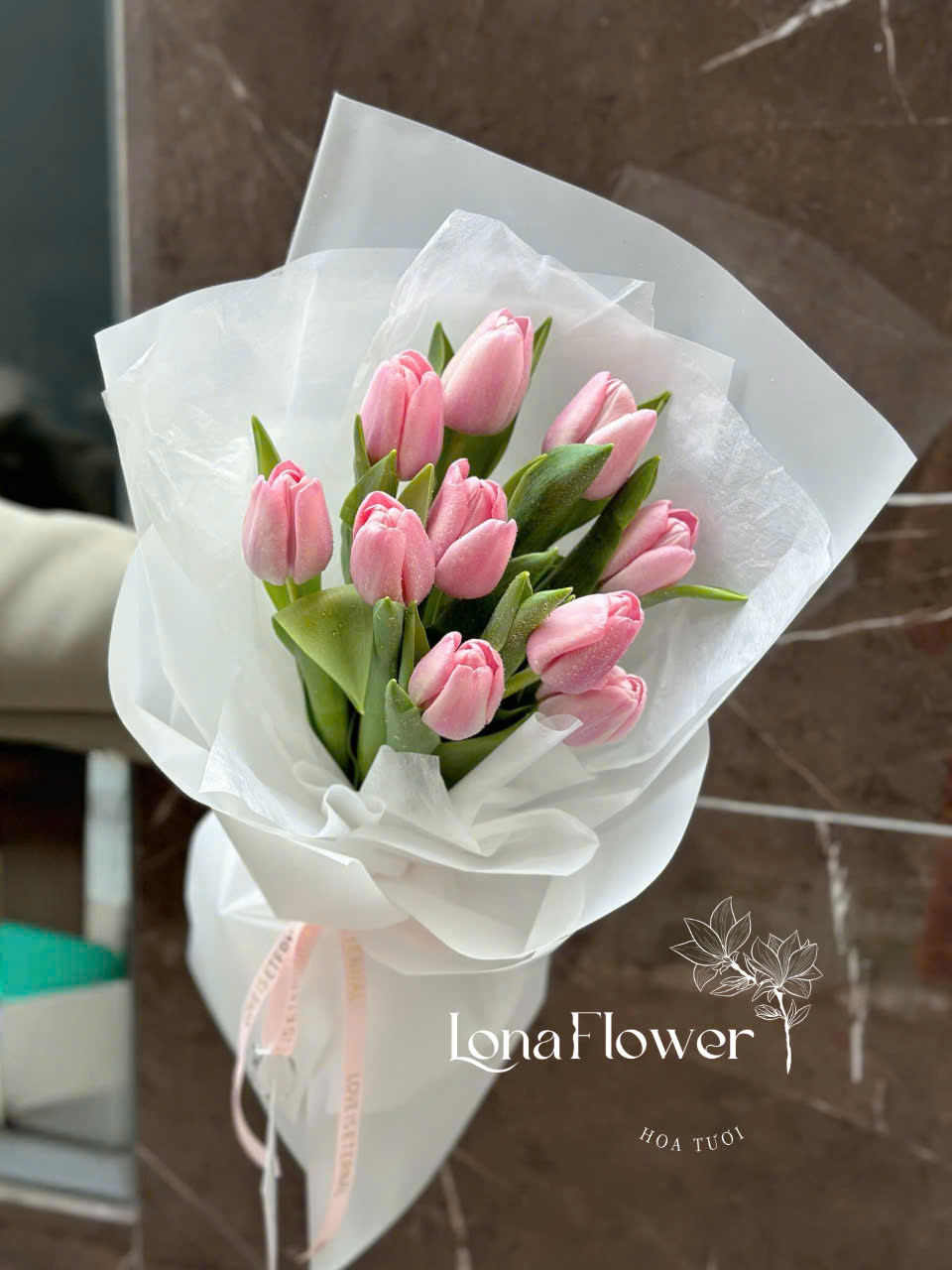  Bó Hoa Tulip Hồng Phấn Dịu Dàng - Nét Quyến Rũ Thanh Lịch 🌷💖✨