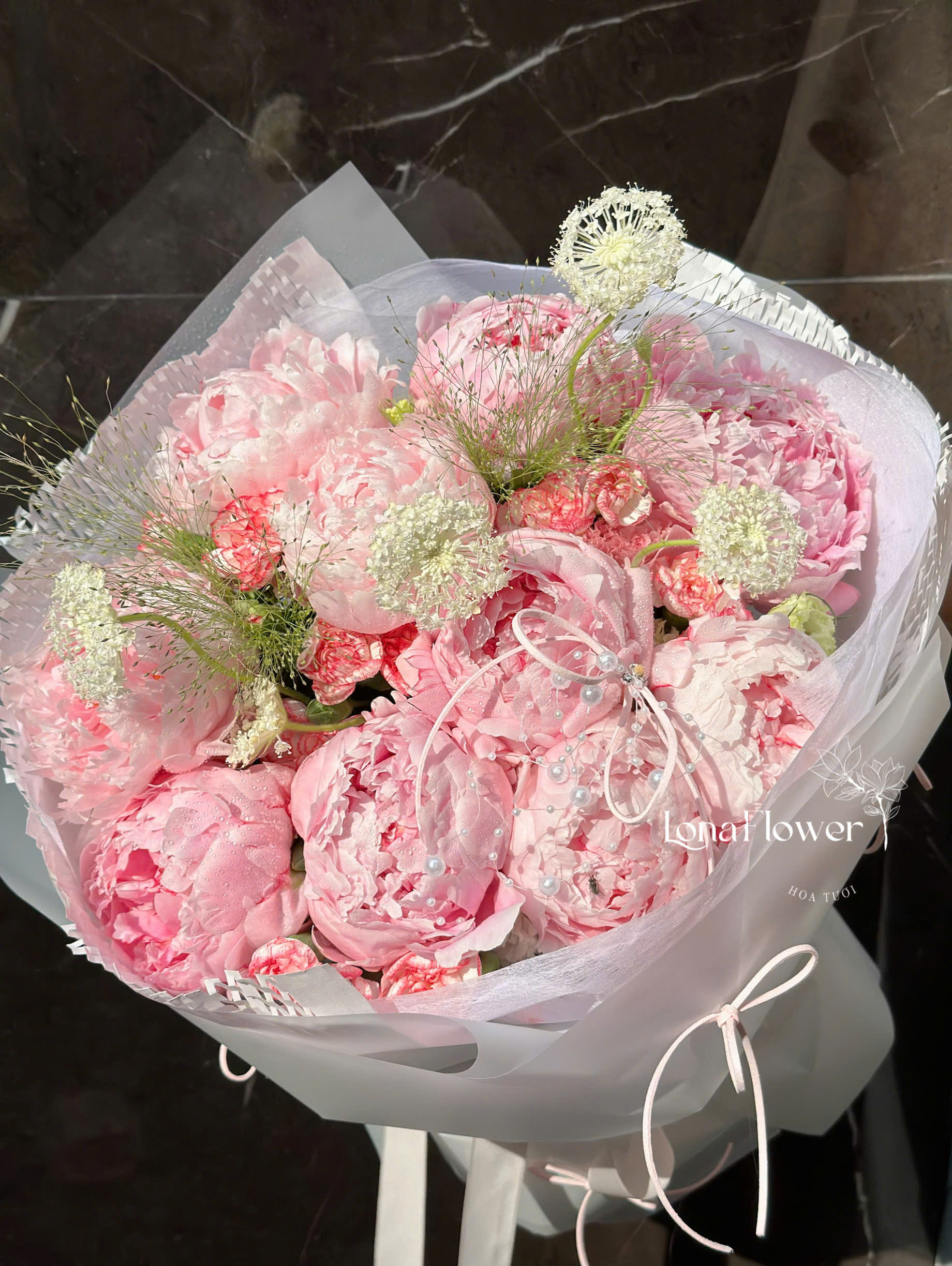 BH-199 Bó Peony Tone Hồng Pastel