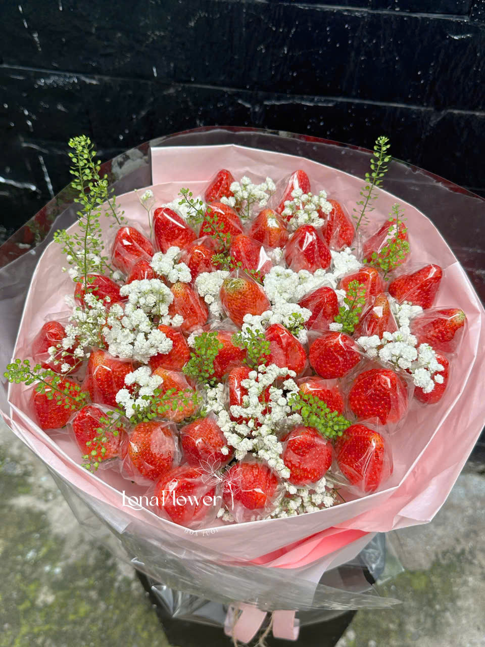 Bó Hoa Quả Dâu Tây & Baby Trắng Đáng Yêu 🍓💖✨