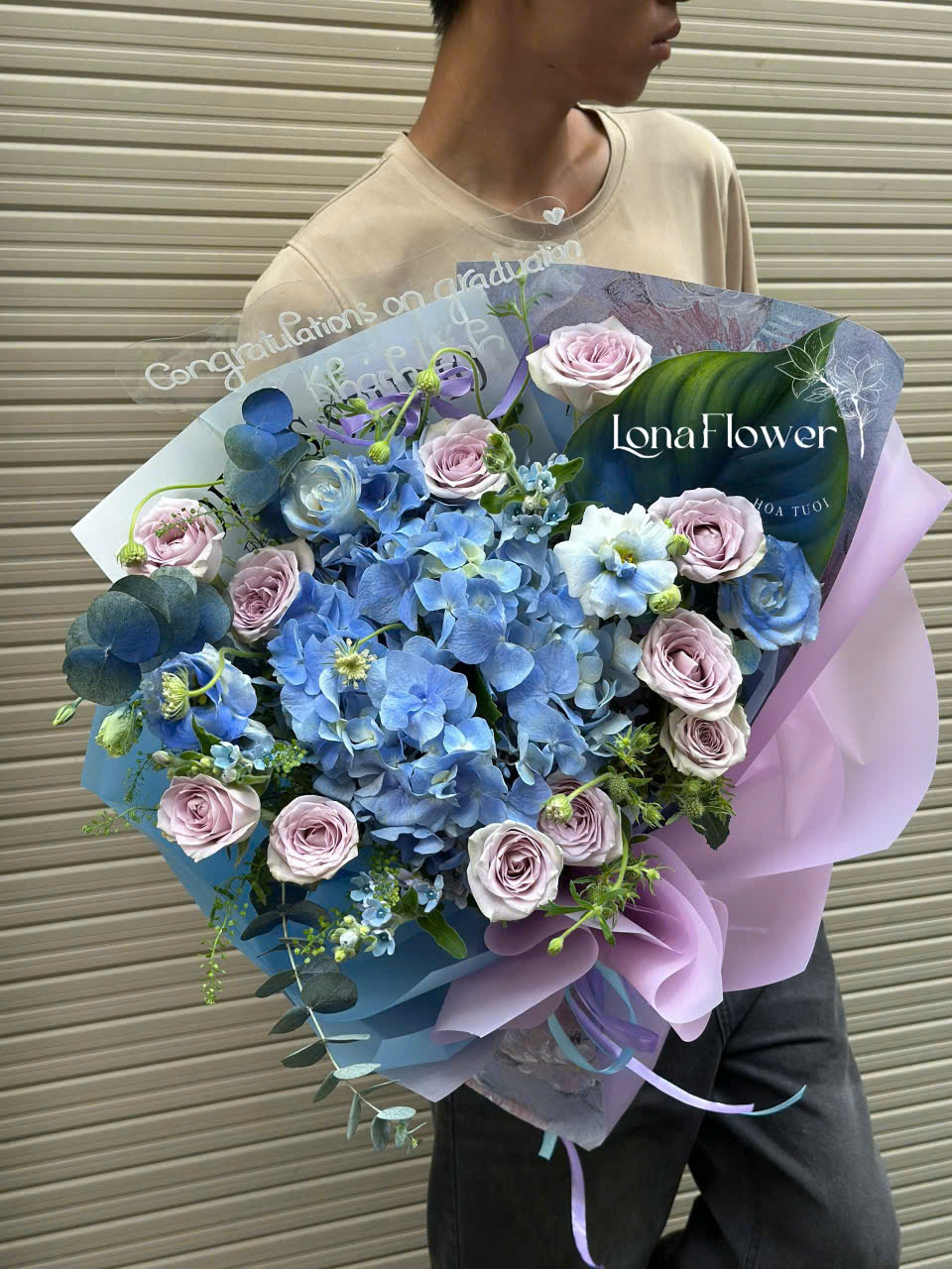 Bó Hoa "Hương Tình Mộng Mơ" 💜 - Hồng Tím Khói & Cẩm Tú Cầu Thanh Khiết