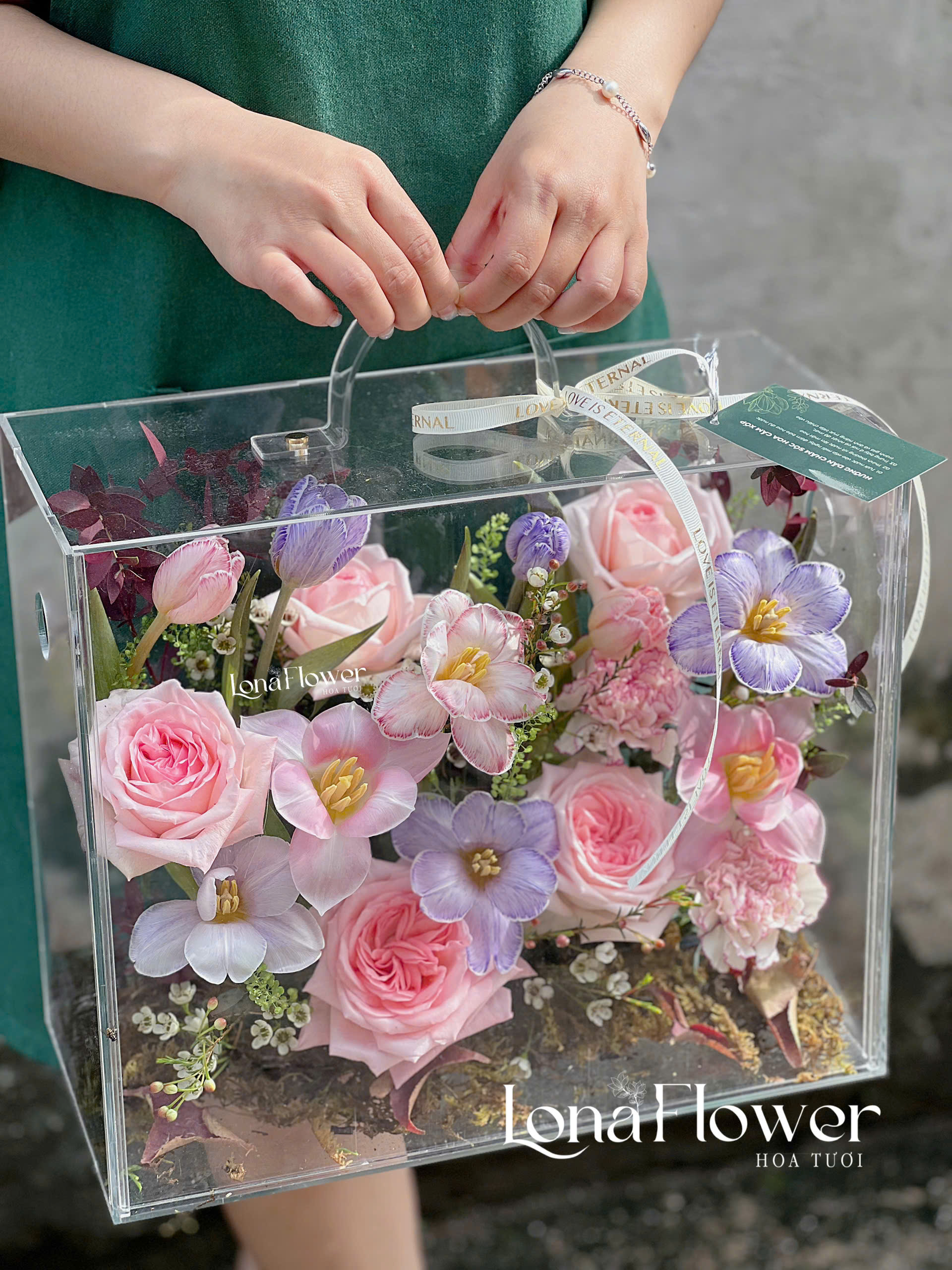 Vali Mica Tulip Tone Hồng & Lavender