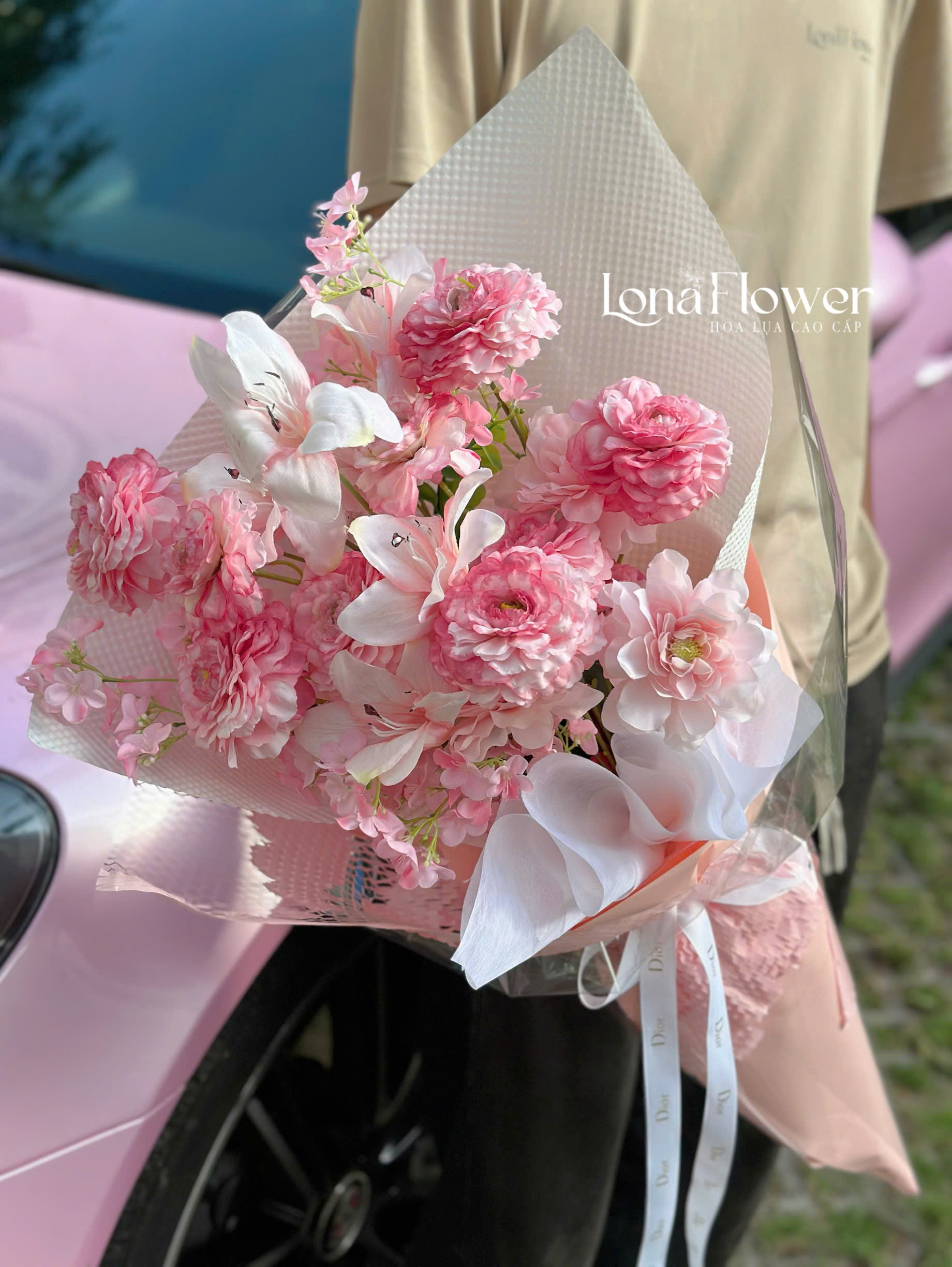 Bó Hoa Lụa "Dịu Dàng Nét Hồng" 🌸