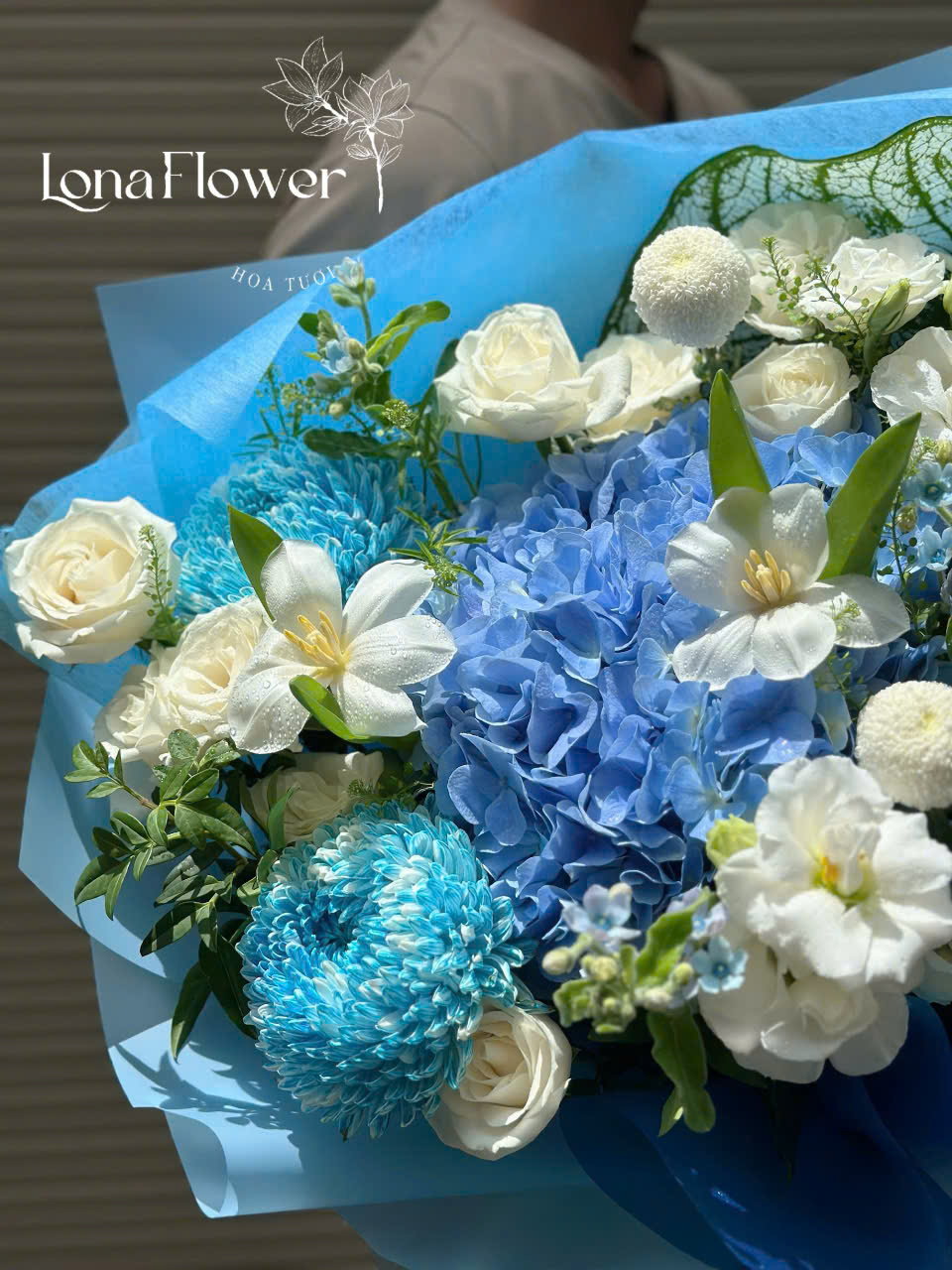 Bó Hoa "Nguyện Ước An Lành" 🕊️ - Cẩm Tú Cầu, Tulip, Cúc Mẫu Đơn & Hồng Trắng