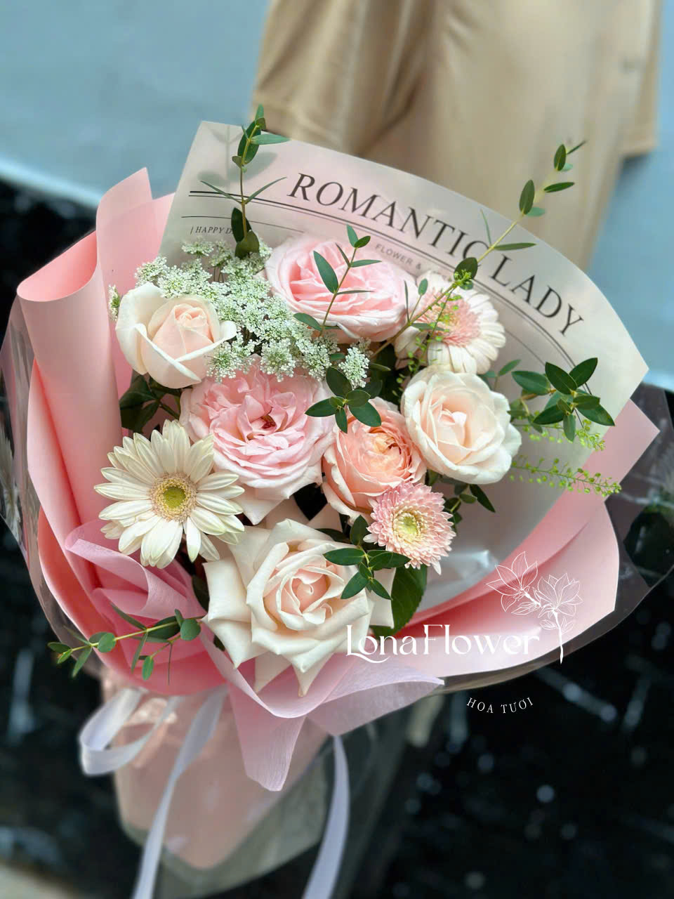 Bó Hoa Hồng Tone Hồng Pastel