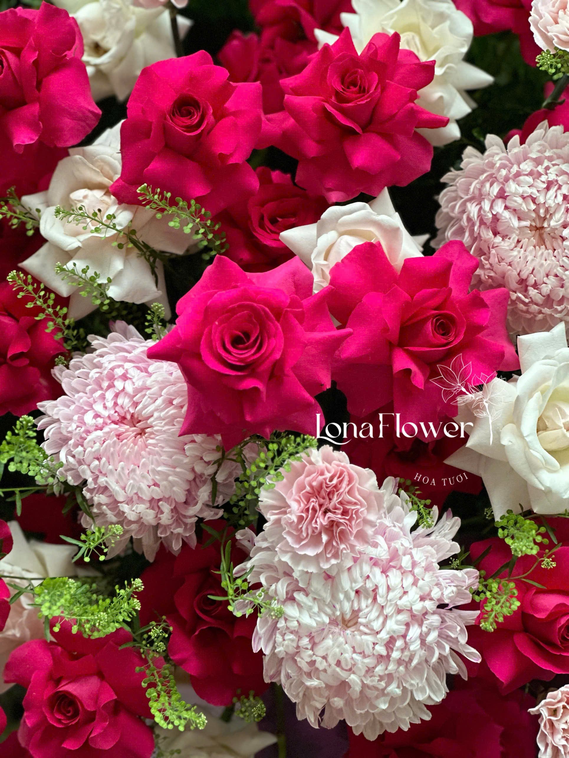 Kệ Hoa "Khởi Sắc Thịnh Vượng" Hồng Pinkploy & Cúc Mẫu Đơn 💐🎉