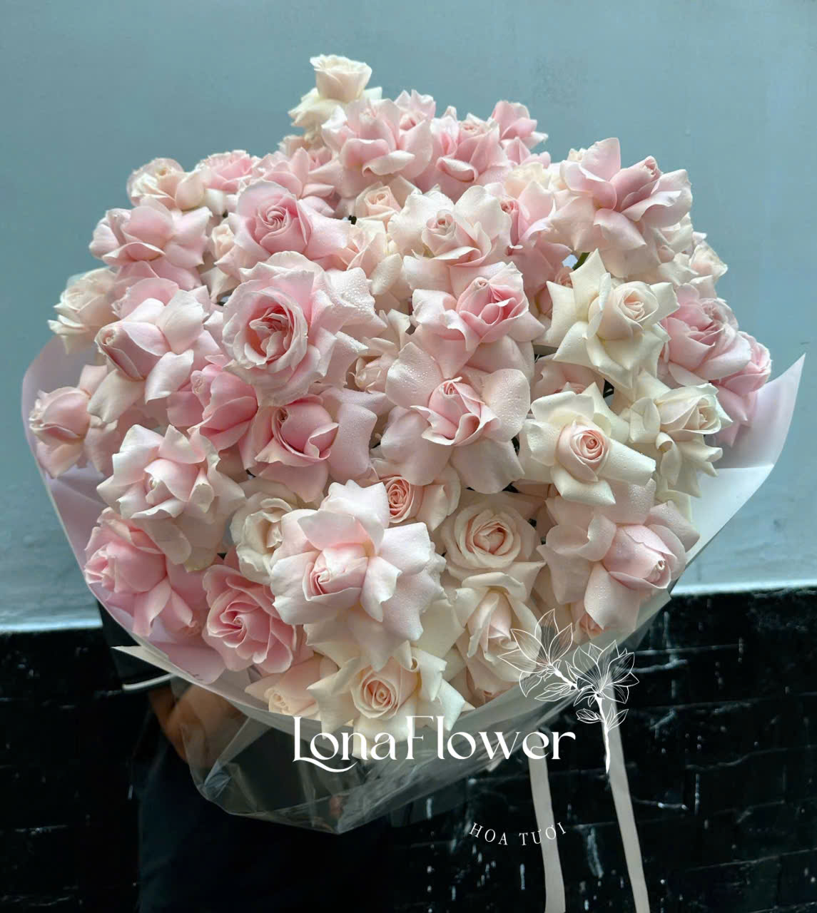 Bó Hồng Lớn Tone Pastel