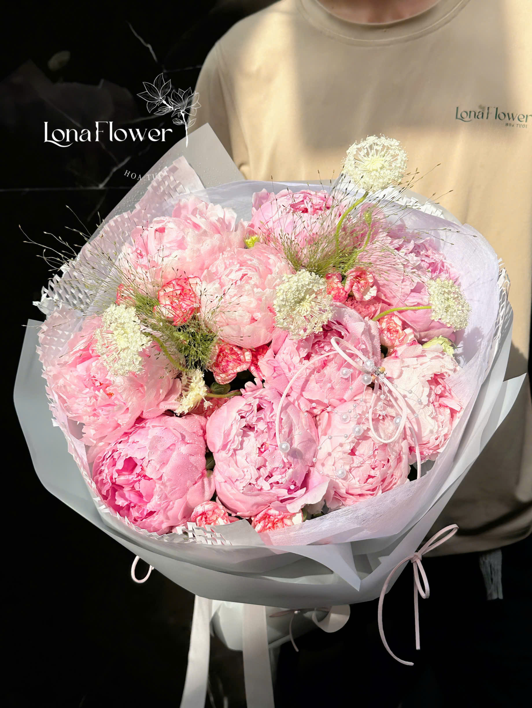 BH-199 Bó Peony Tone Hồng Pastel