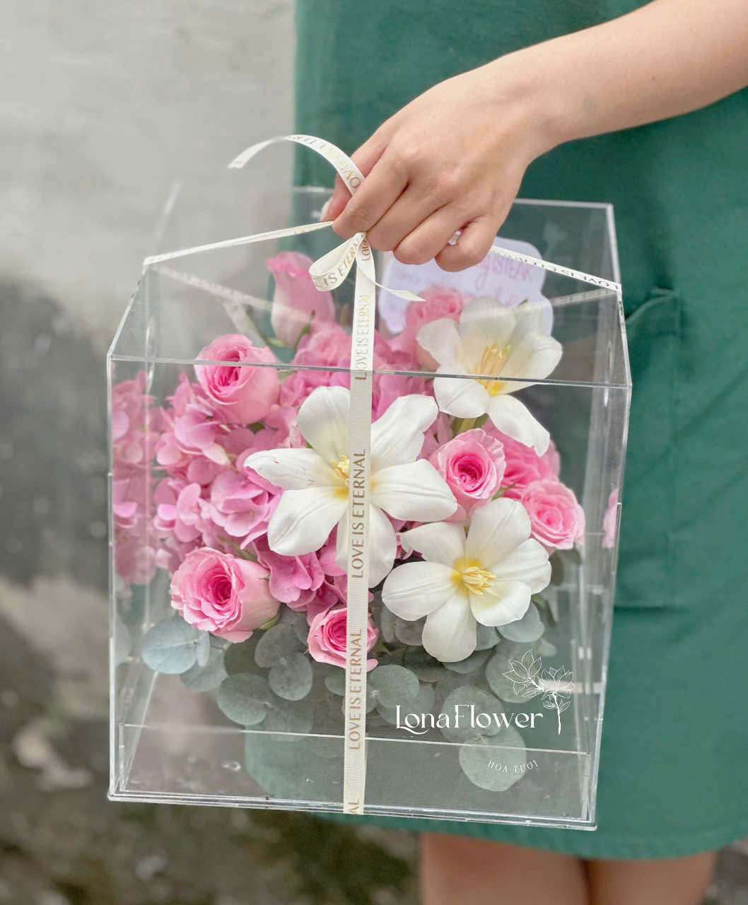 Vali Mica 4 Mặt Cẩm Tú Cầu Mix Tulip