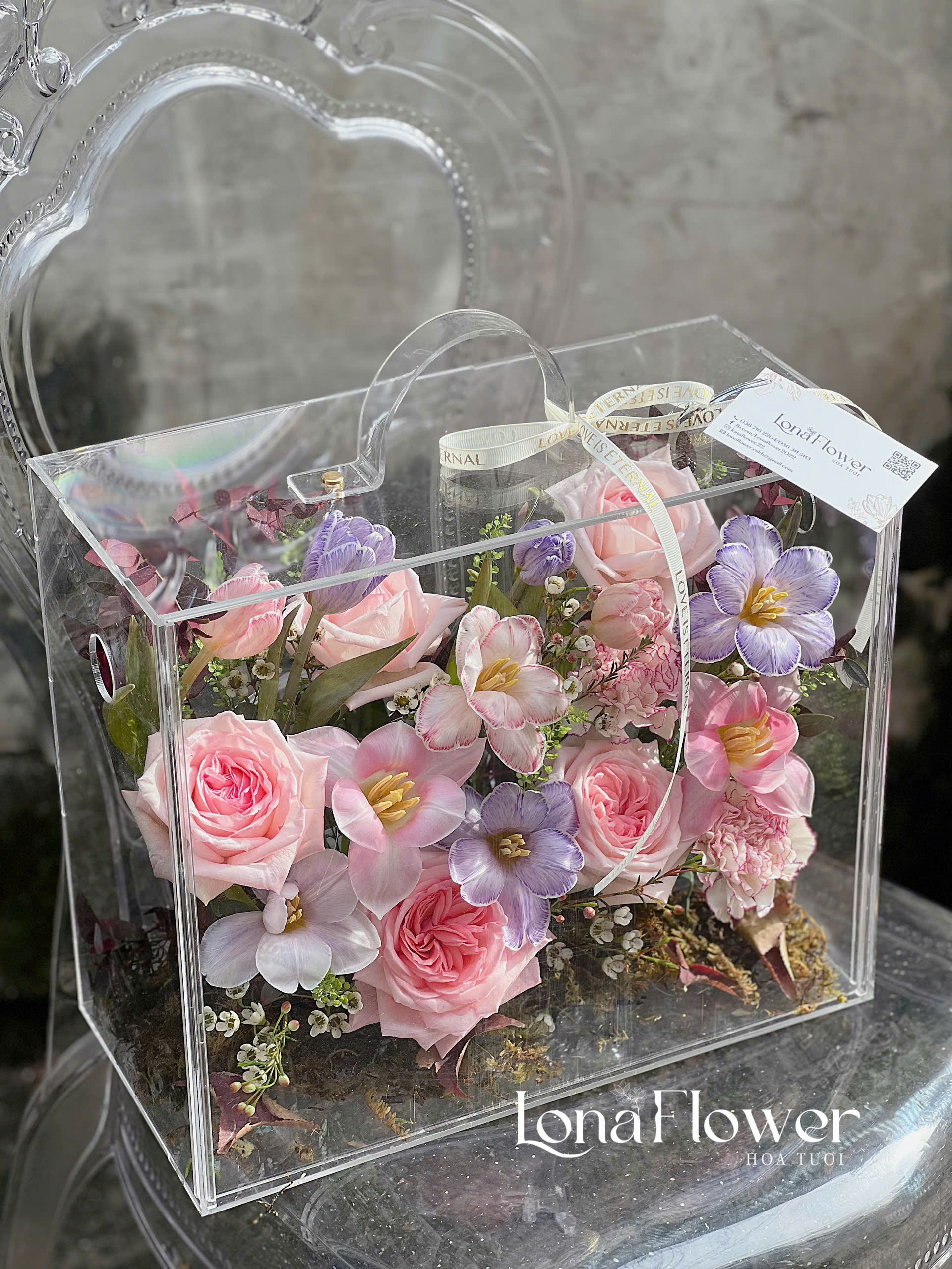 Vali Mica Tulip Tone Hồng & Lavender