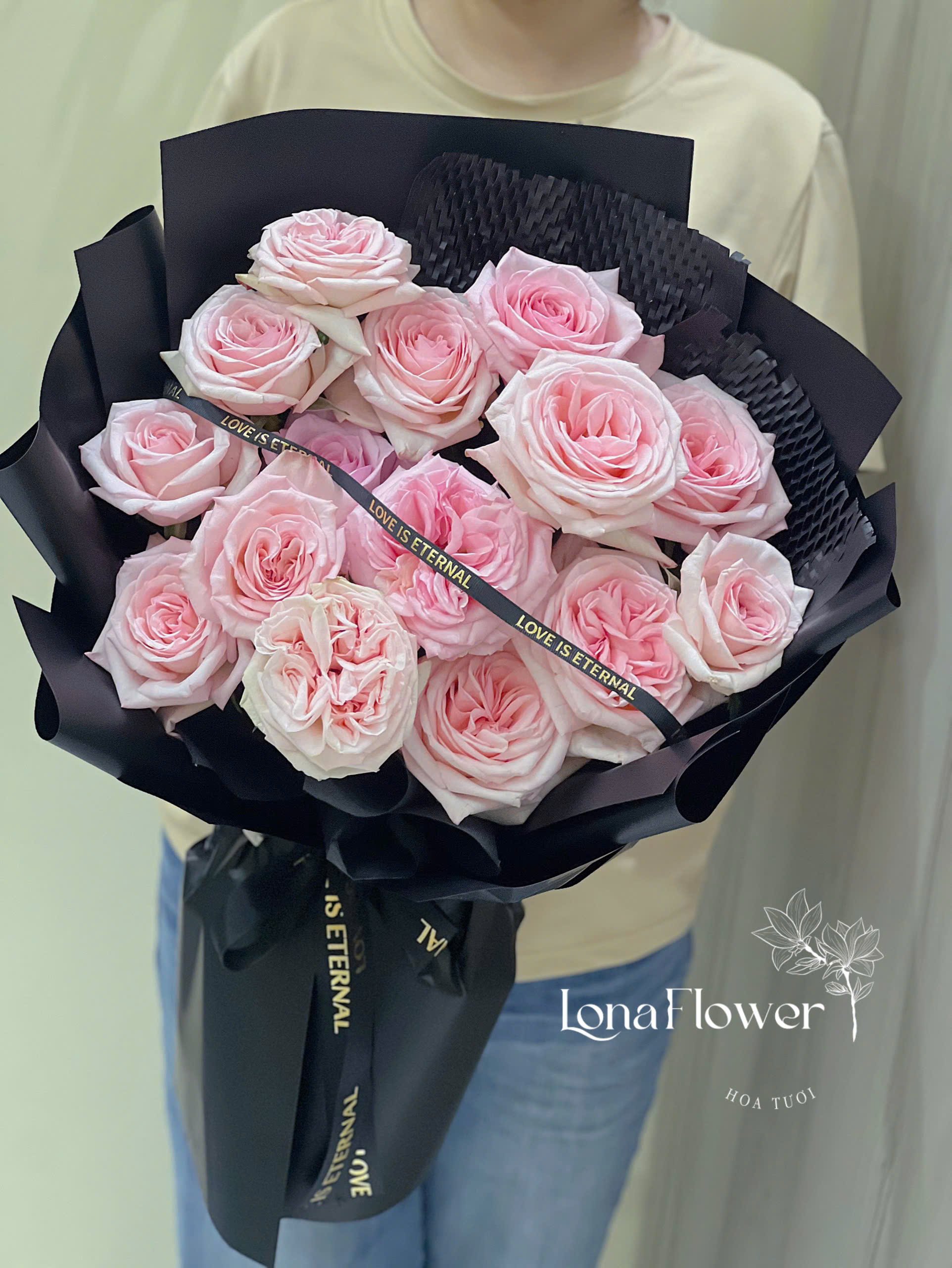 BHH-975 Bó Hoa Hồng Ohara Hồng Phấn - Tình Yêu Vĩnh Cửu 🌹💖