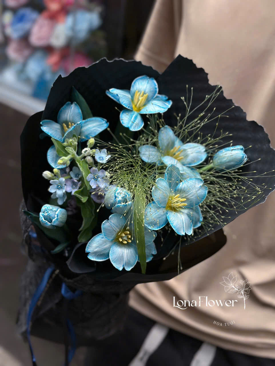 Bó Hoa Tulip Xanh Dương "Giấc Mơ Xanh" Độc Đáo 💙✨