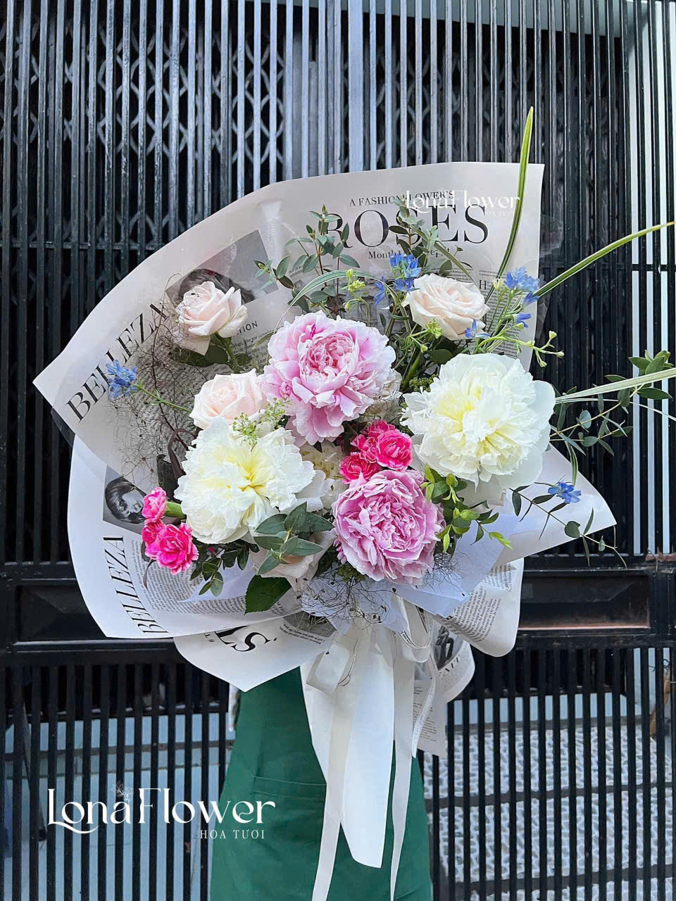 Bó Hoa Peony Mix Sắc Hồng