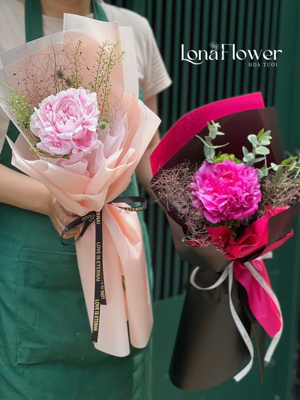 Bó Peony Đơn Sắc Hồng