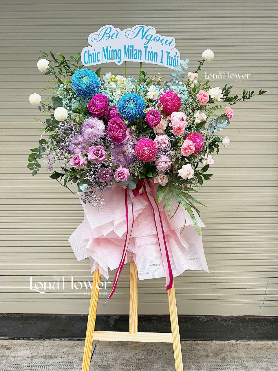Kệ Hoa Peony, Cúc Mẫu Đơn & Hoa Mix Đầy Đặn