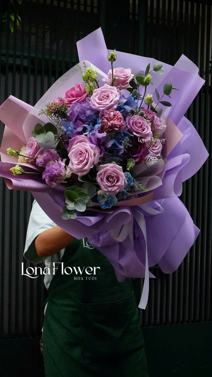Bó Hồng Tone Lavender