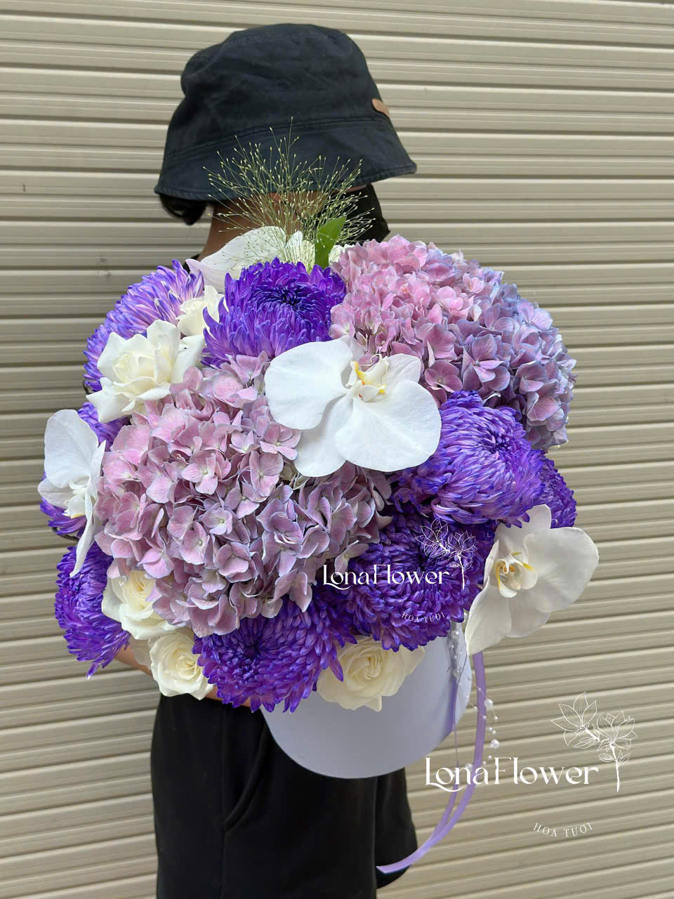Box Hoa Cẩm Tú Cầu, Cúc Mẫu Đơn & Lan Hồ Điệp Độc Đáo 💜🌸✨