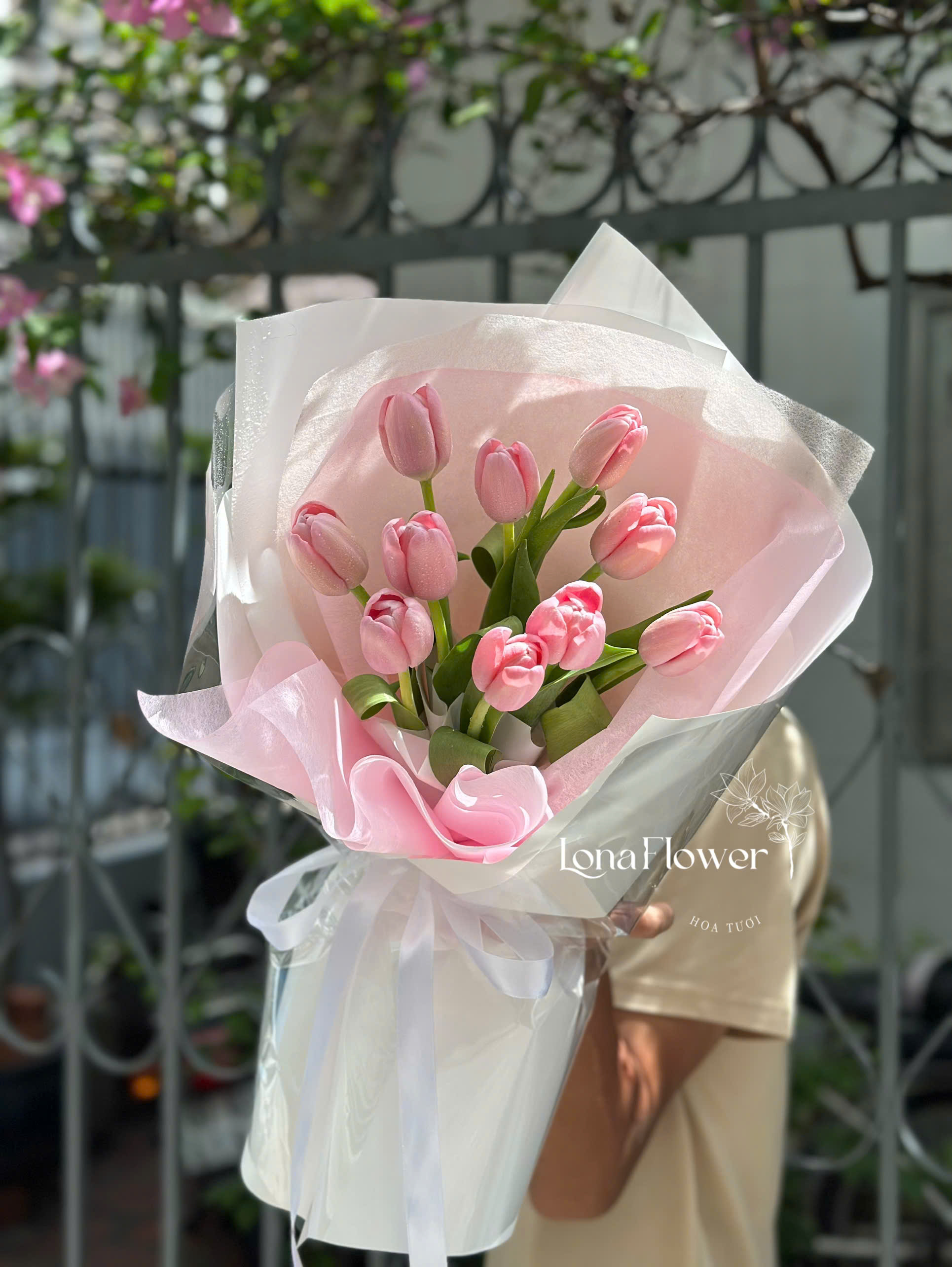 Bó Hoa Tulip Hồng Pastel Ngọt Ngào