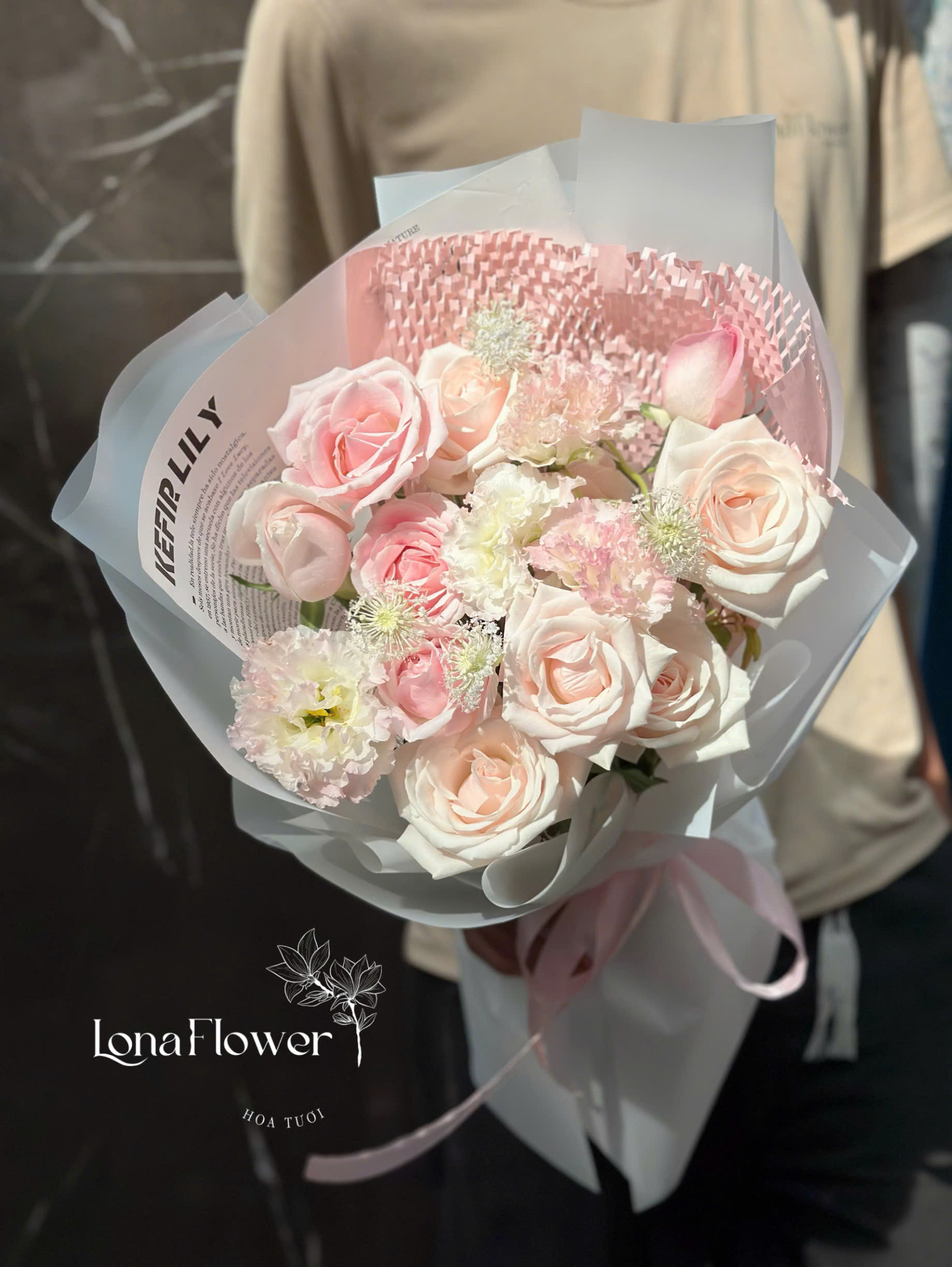  Bó Hoa Hồng Pastel Cát Tường May Mắn